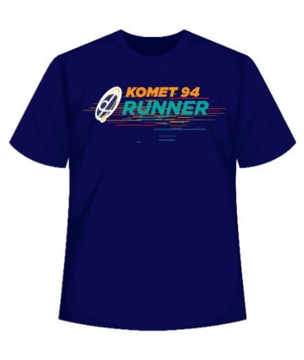 Size XS, S, M, L, XL lengan pendek Dry Fit Komet Runner 