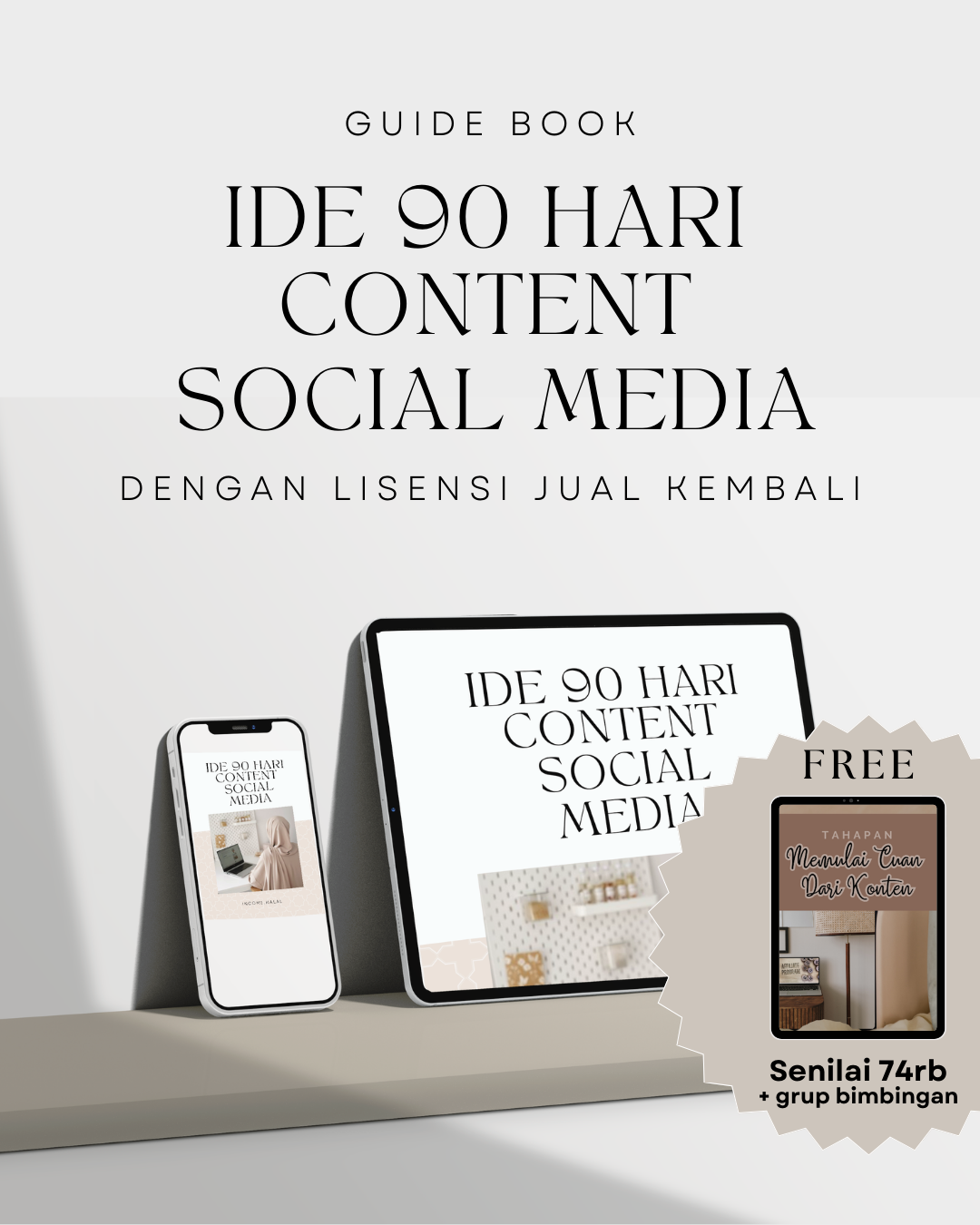 90 HARI IDE KONTEN SOCIAL MEDIA - Dengan Lisensi Jual Kembali